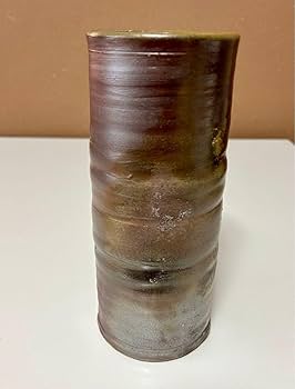 Amazon.co.jp: 備前焼 花器 花瓶 花入 見附文雄 共箱付き 共布